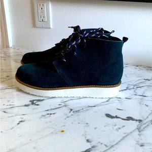 Sandwich Navy Suede Desert Boots 36